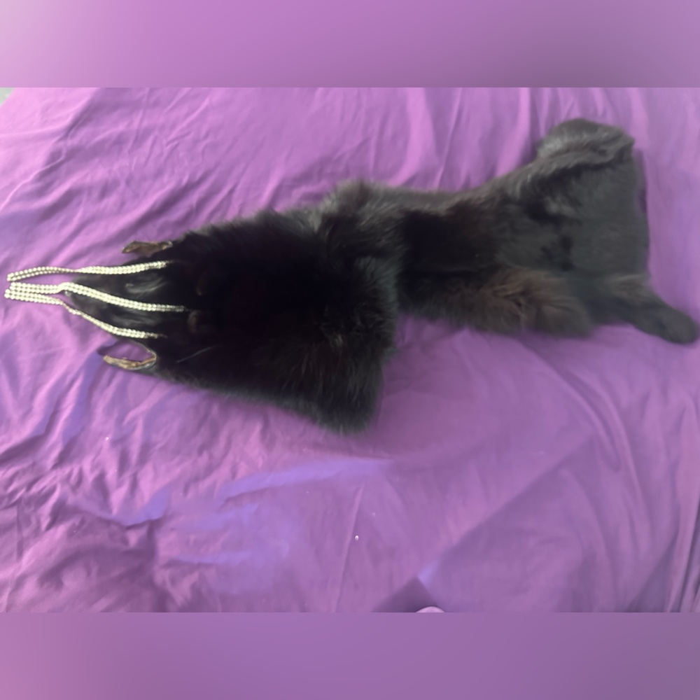 Elegant Black Fur Scarf